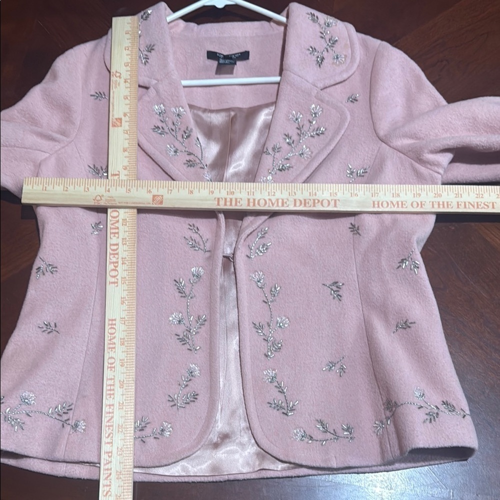 Vintage y2k Karen Kane Pink Blazer with Metallic Embellishments Sz large - Picture 14 of 14